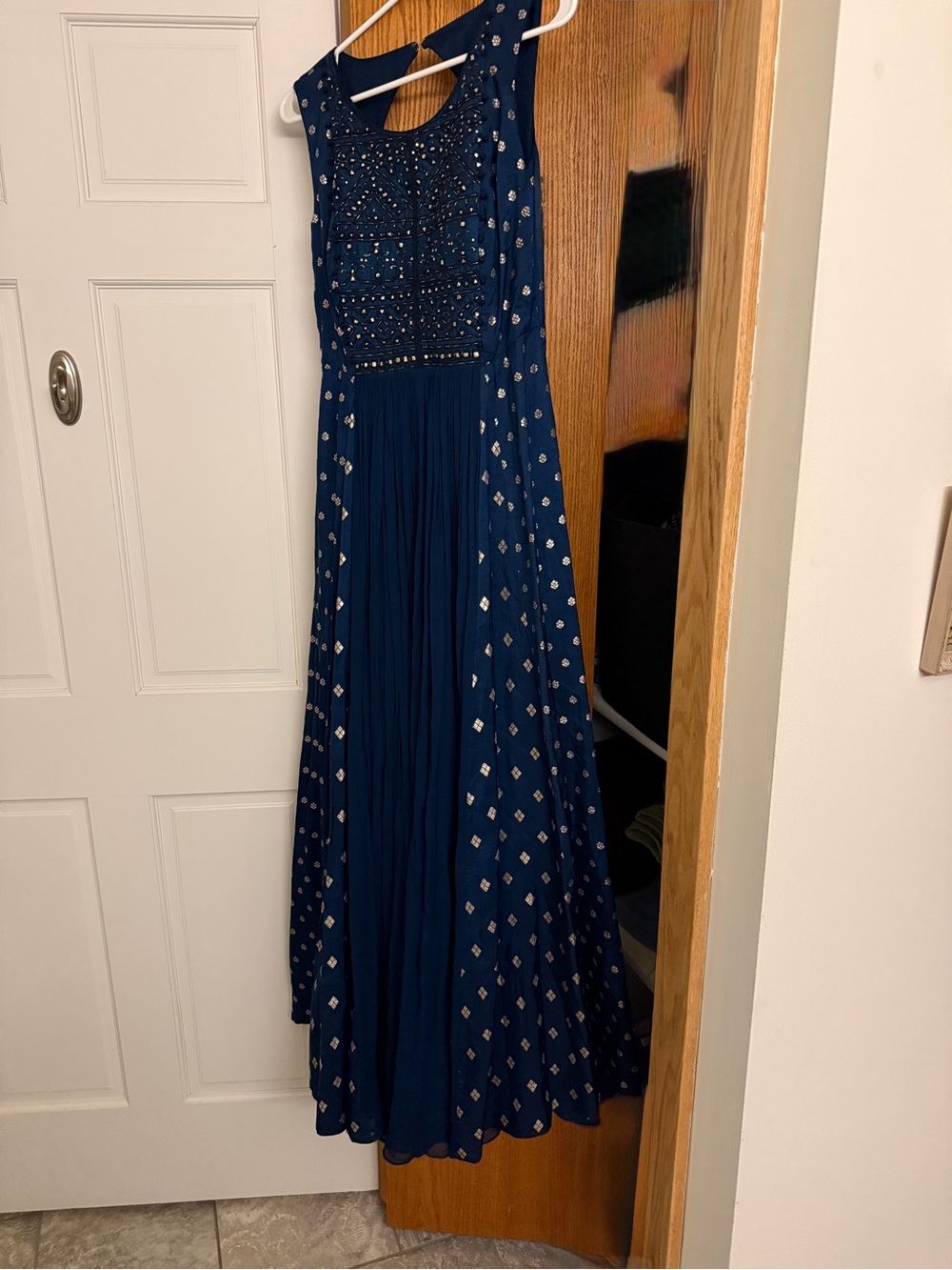Karishma Navy gold Indian formal dress
